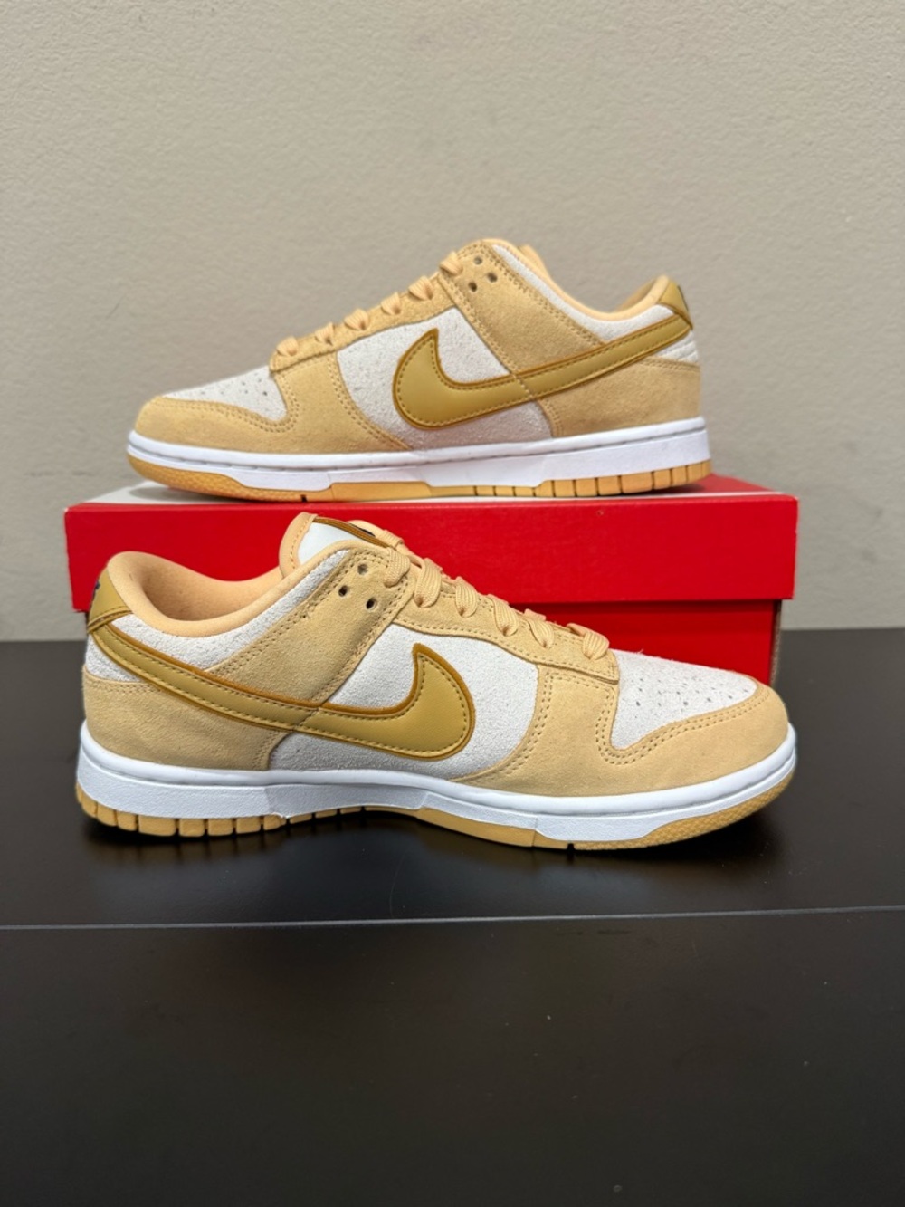 Size 7 - Nike Women’s Dunk Low LX “Gold Suede” - Picture 2 of 5